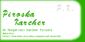 piroska karcher business card